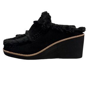 Donald Pliner JACKPOT Faux Fur Suede Wedge Mules Women’s 7